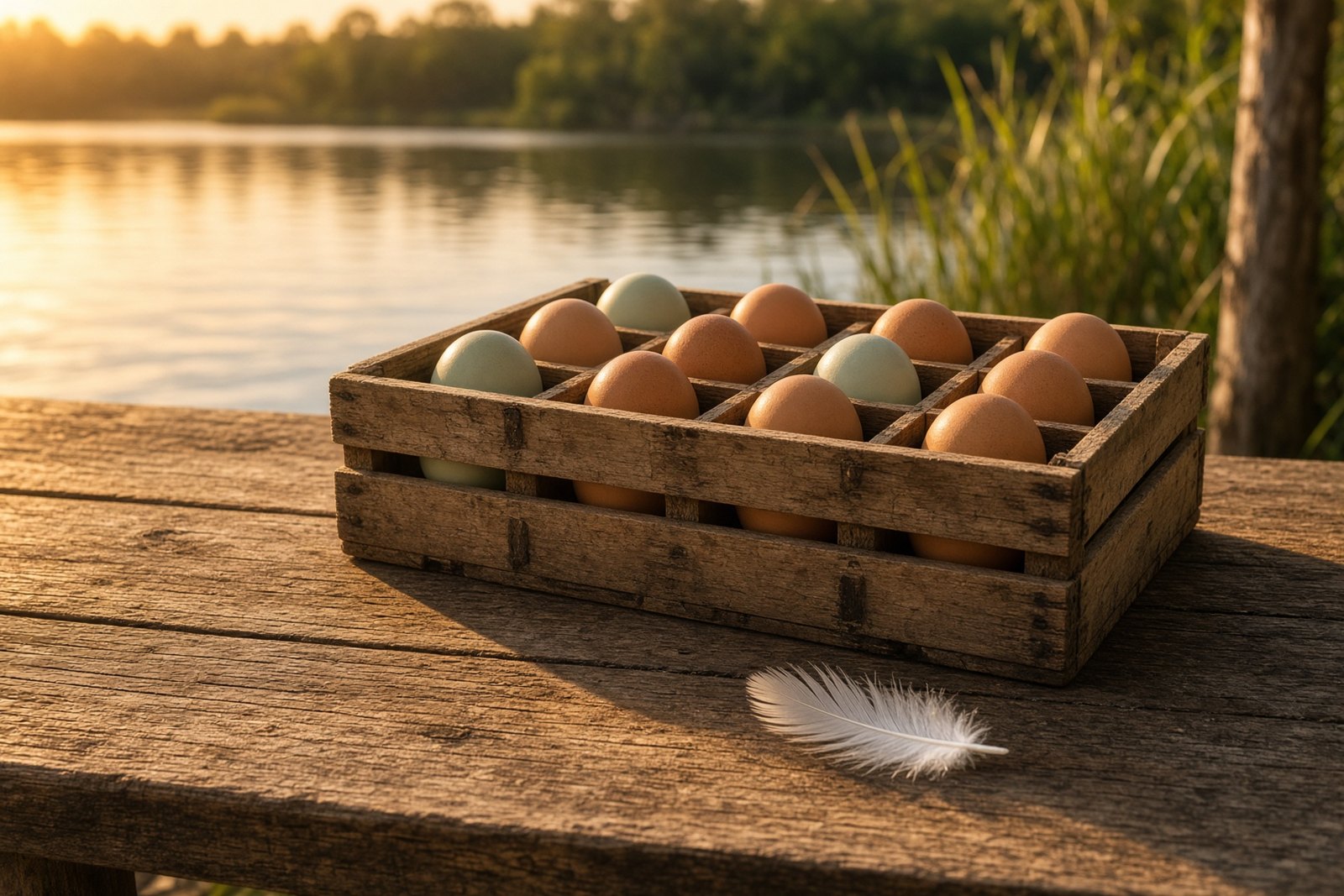 Farm eggs in a crate