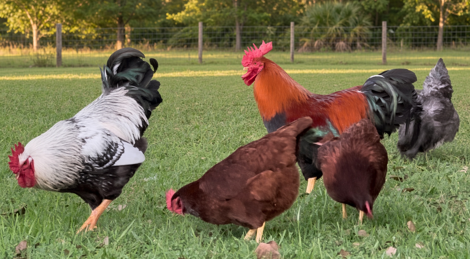 The Rustin Farms flock in the yard
